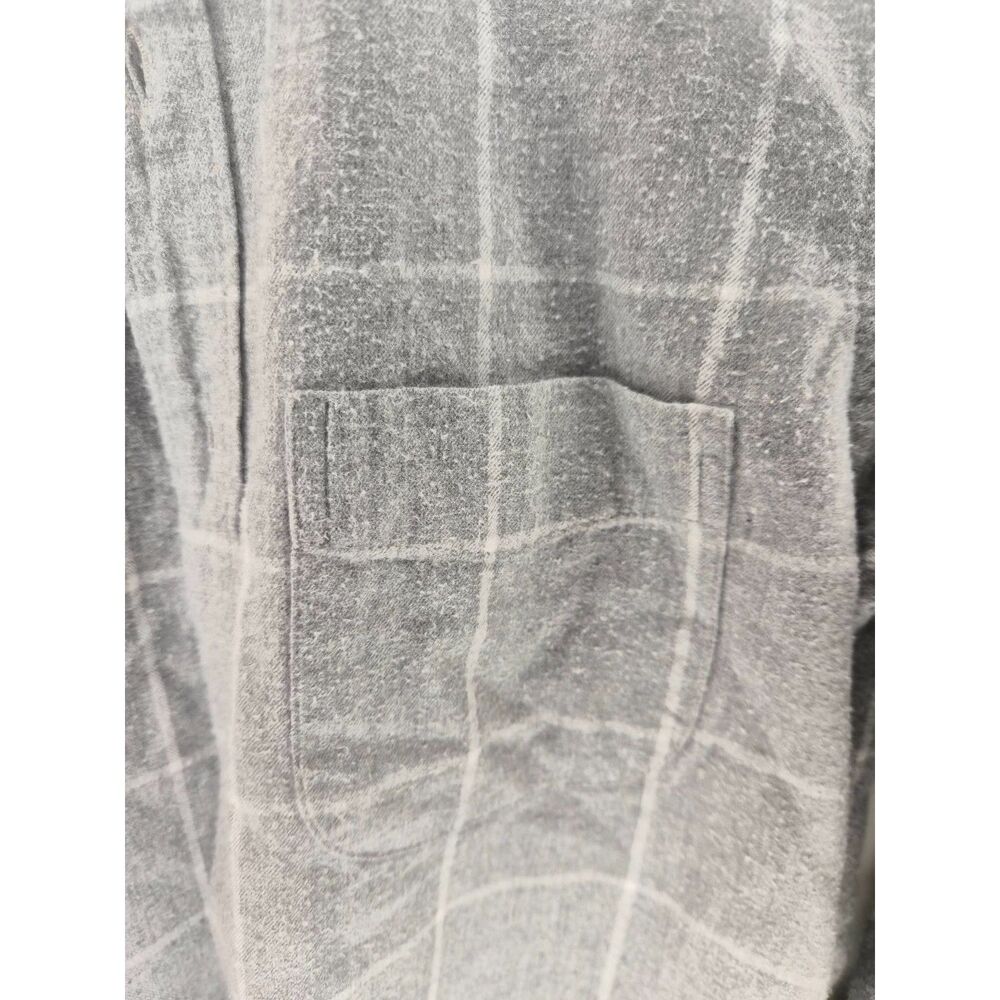J Crew Slim Untucked Gray Plaid Flannel Spring Soft Brushed Twill Minimalist - Picture 10 of 11